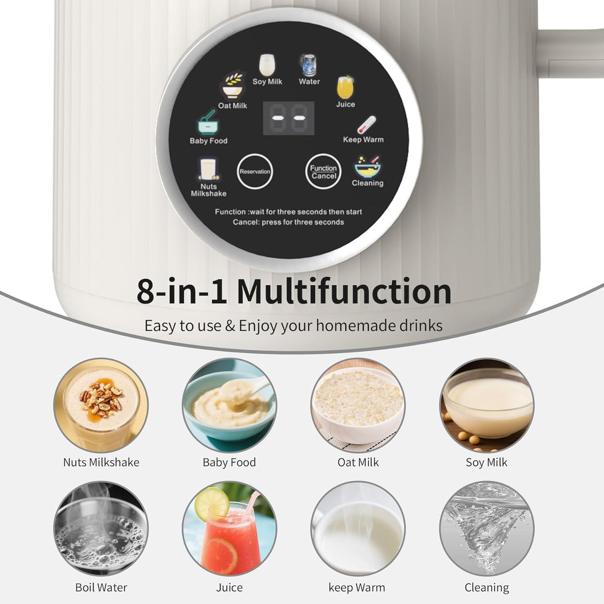 8 in 1 Automatic Nut Milk Maker Machine
