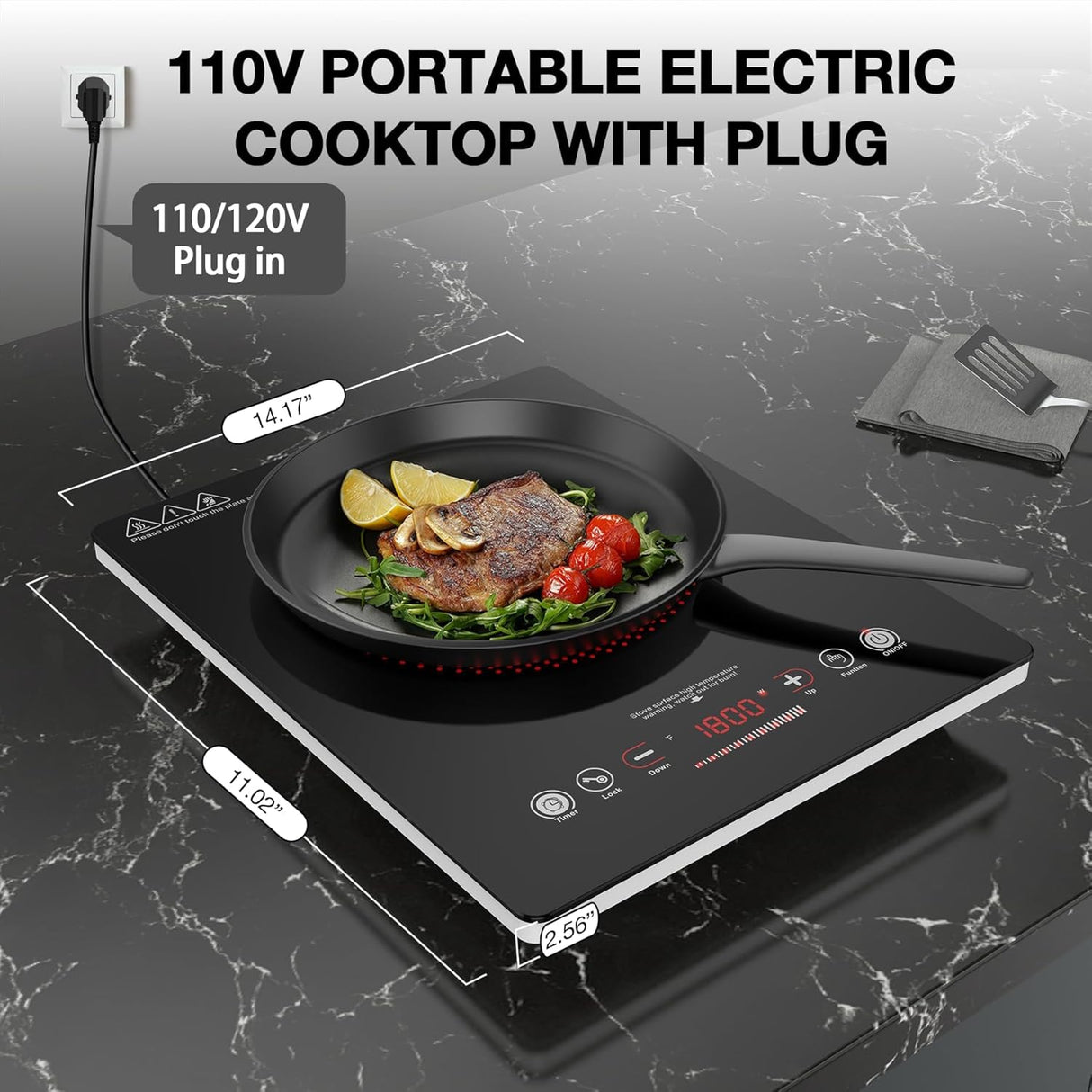VBGK Single Burner Electric Cooktop 1800W 14 Inch