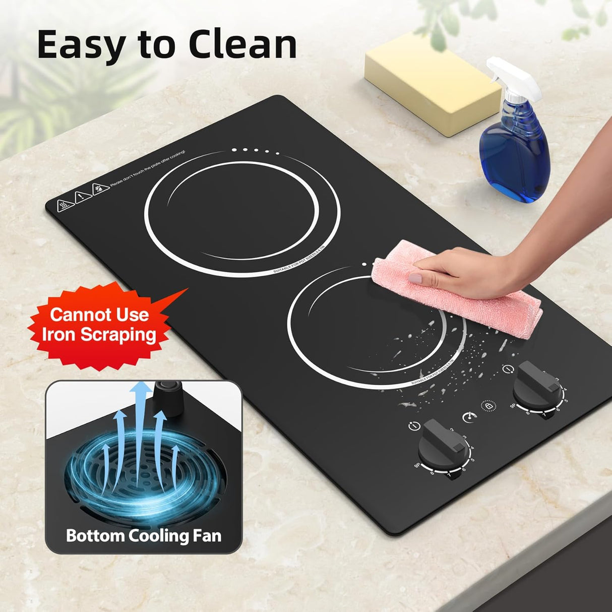 2300W Two Burner Induction Cooktop with LCD Touch Screen