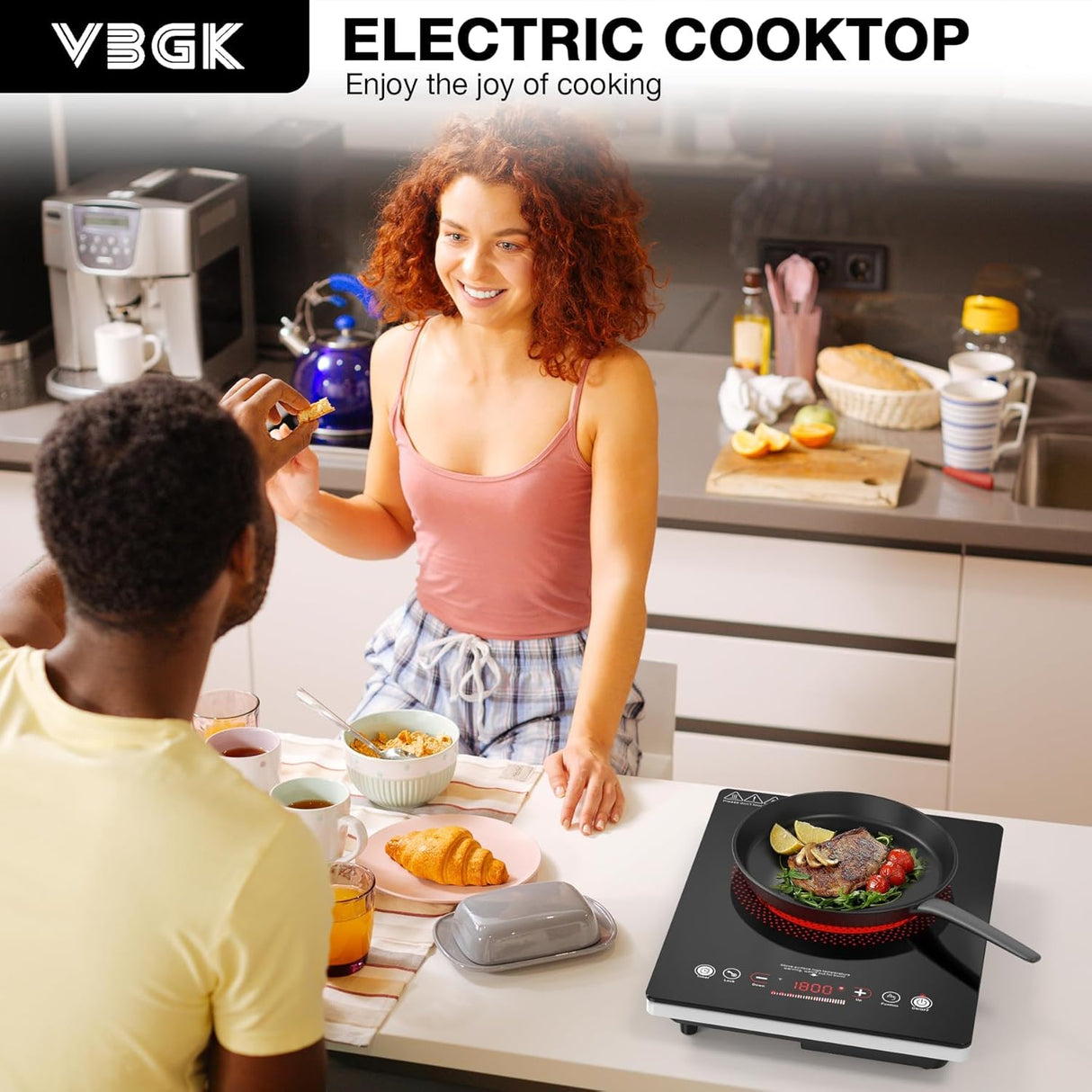 VBGK Single Burner Electric Cooktop 1800W 14 Inch