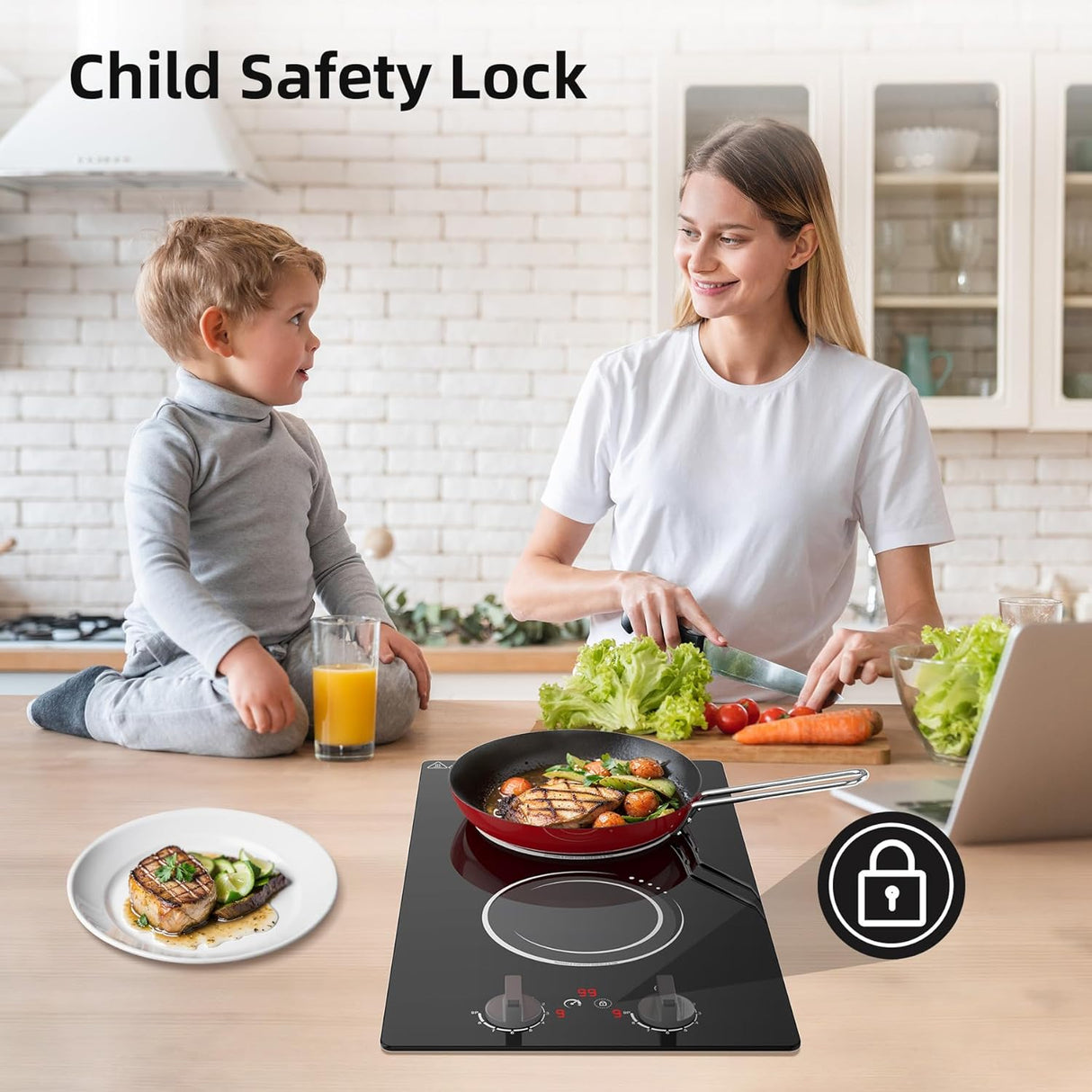 2300W Two Burner Induction Cooktop with LCD Touch Screen