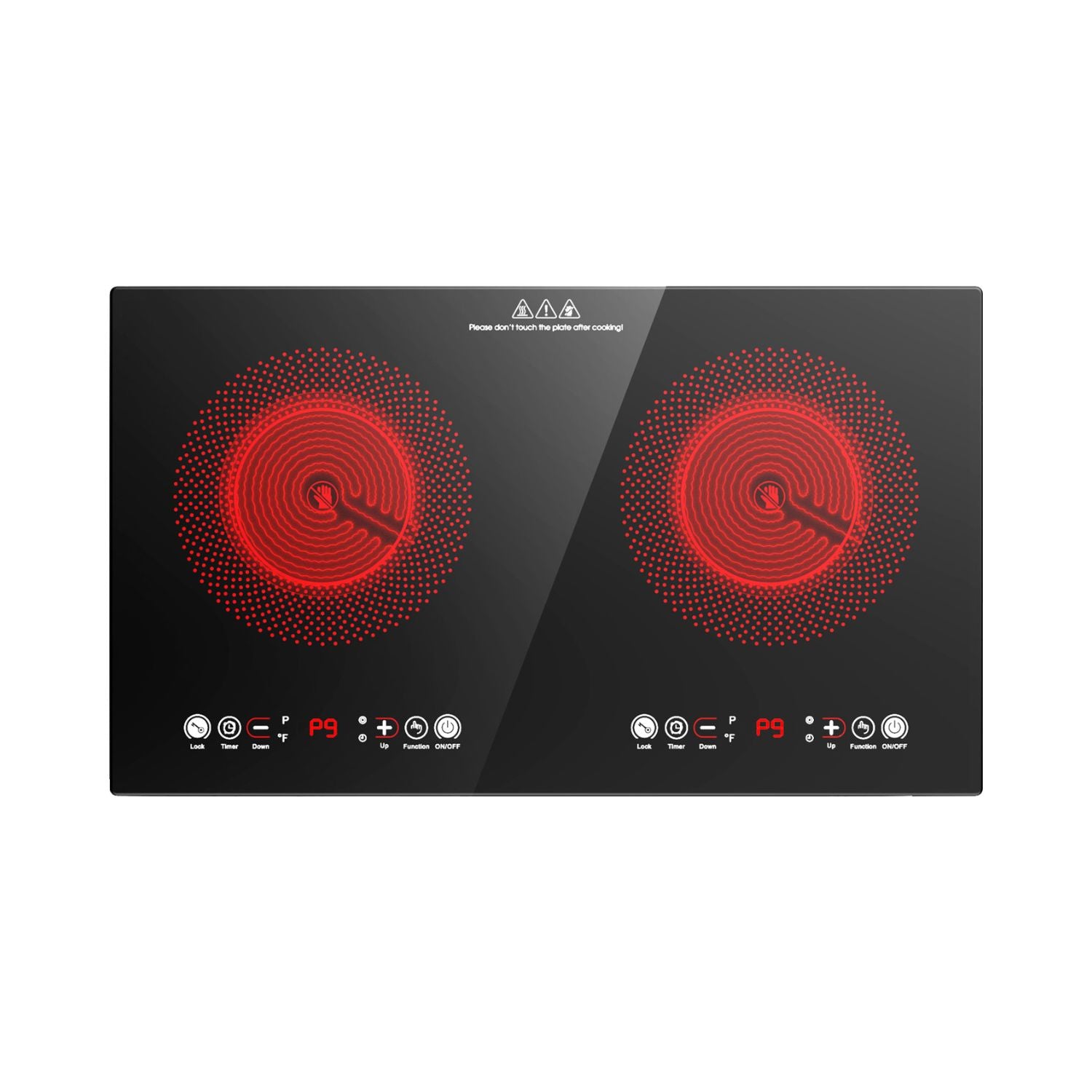 Plug In 2 Burner Electric Cooktop 24 Inch 2400W Infrared Cooker