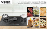 Five Burner Induction Cooktop 36 Inch 7400W Infrared Cooker