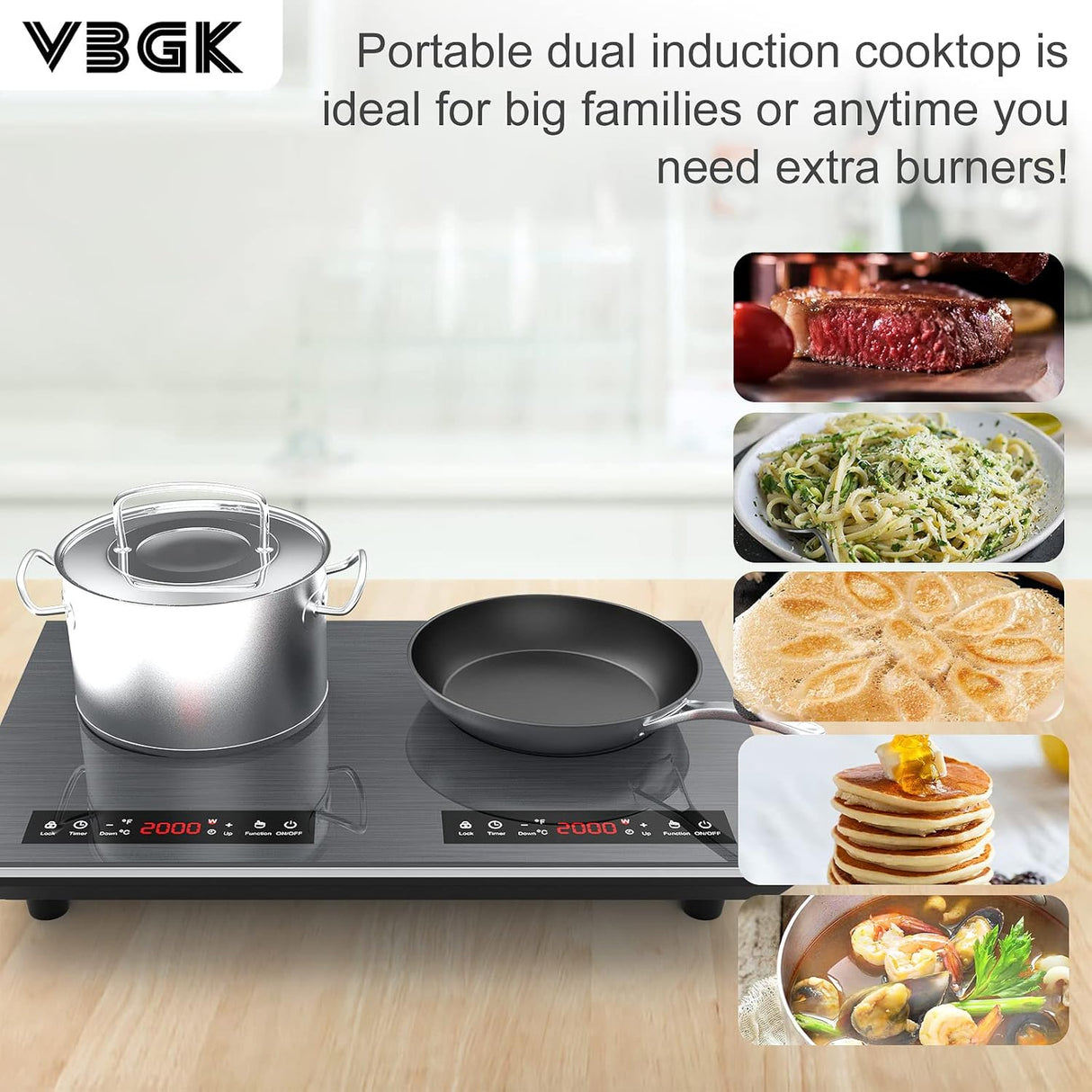 Two Burner Induction Cooktop 24 Inch 4000W