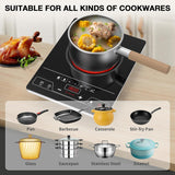 1800W Single Burner Electric Cooktop-Portable Electric Stove Top with LED Touch Control