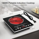 Plug In Single Burner Electric Cooktop 11 Inch 1800W Infrared Cooker