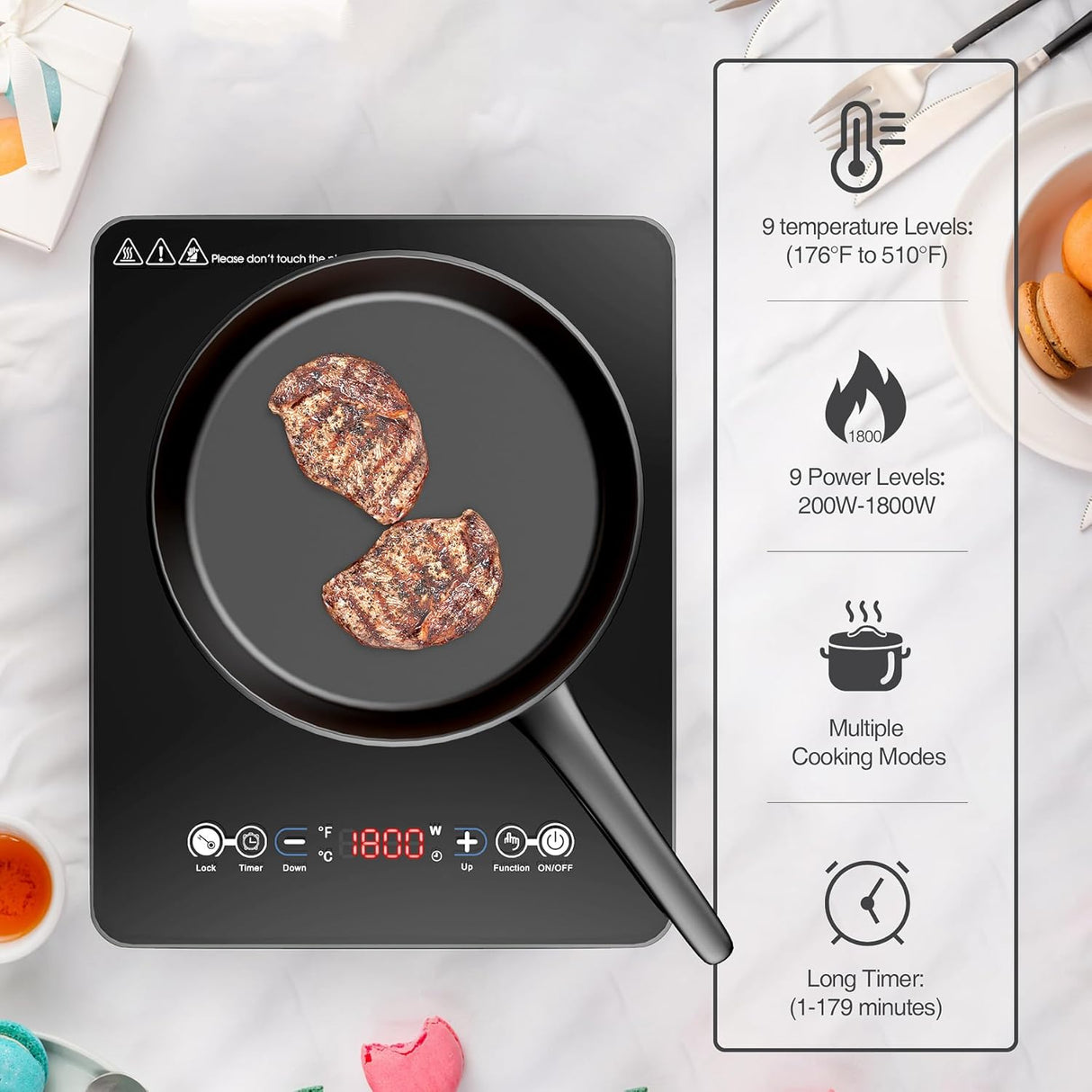 Single Burner Portable Induction Cooktop 1800W