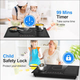 Five Burner Induction Cooktop - 30 Inch Built-in Induction Cooktop wiht 9000W High Power and Touchscreen Control