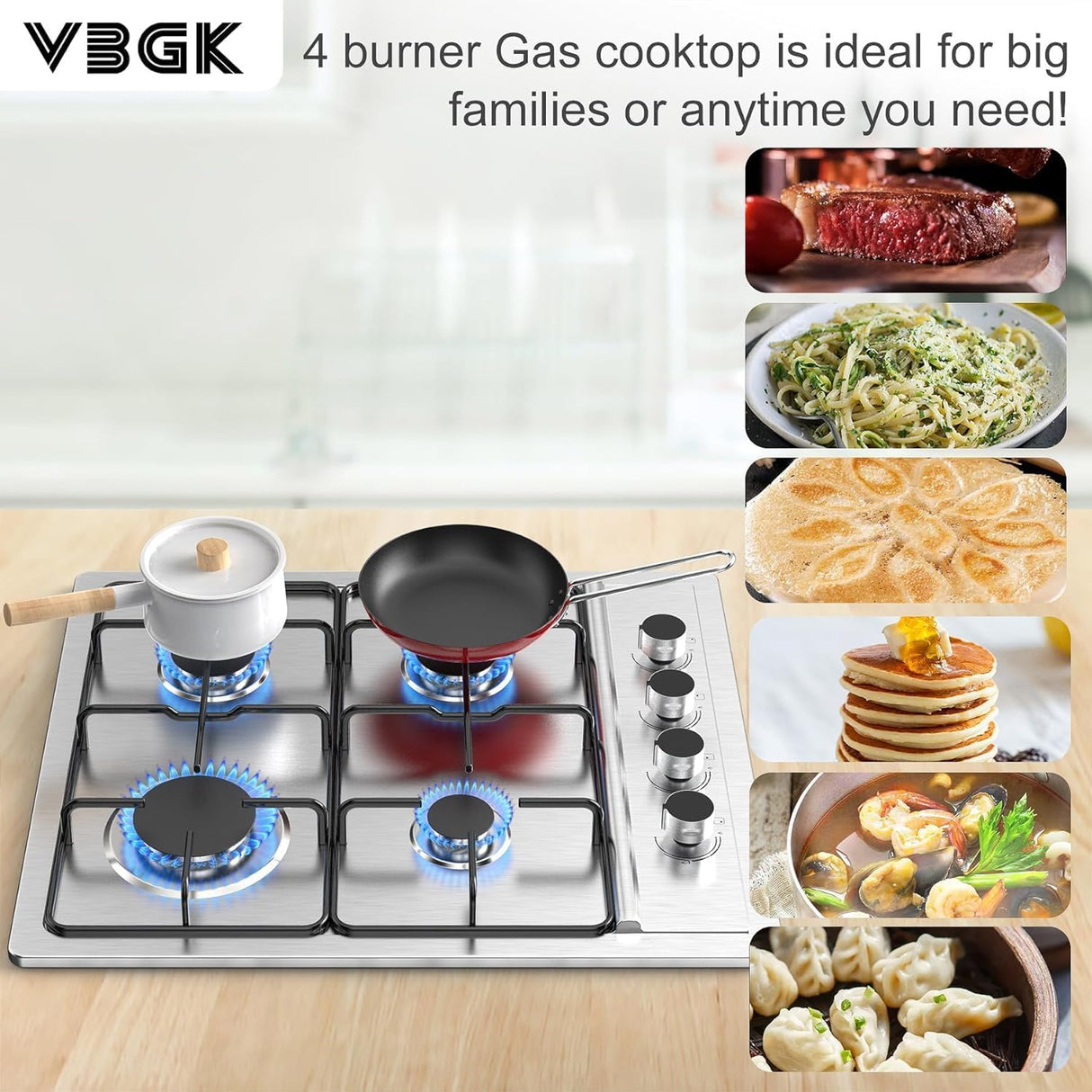 4 burner Gas Cooktop 30 Inch