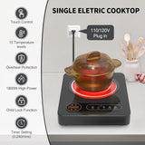 11 Inch Single Burner Portable Electric Cooktop with 1800W Power and LED Touch Control