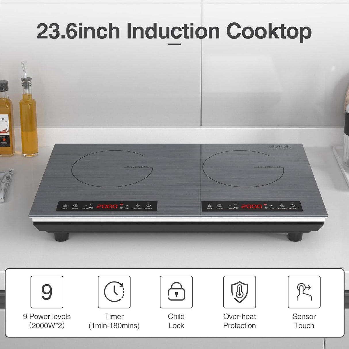 Two Burner Induction Cooktop 24 Inch 4000W