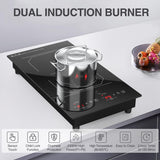 Plug in 2 Burner Portable Induction Cooktop 12 Inch 2300W Infrared Cooker