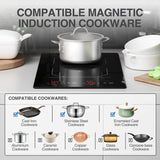 Plug in 2 Burner Portable Induction Cooktop 12 Inch 2300W Infrared Cooker