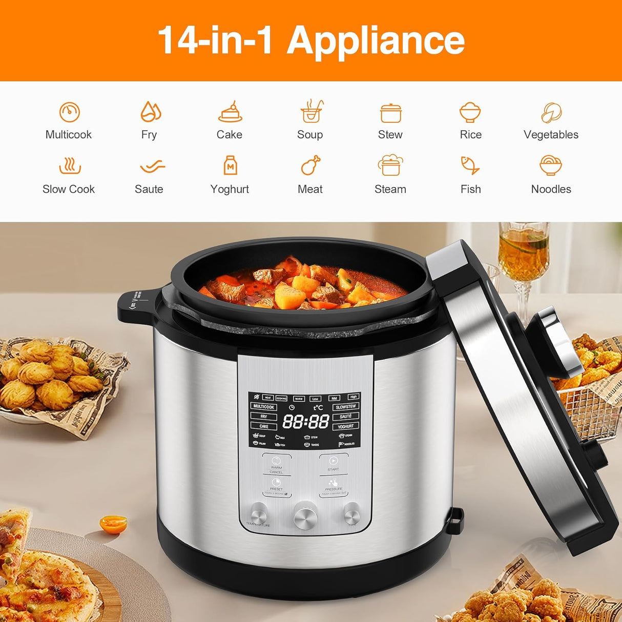 6.3 Quart 14-in-1 Electric Pressure Cooker