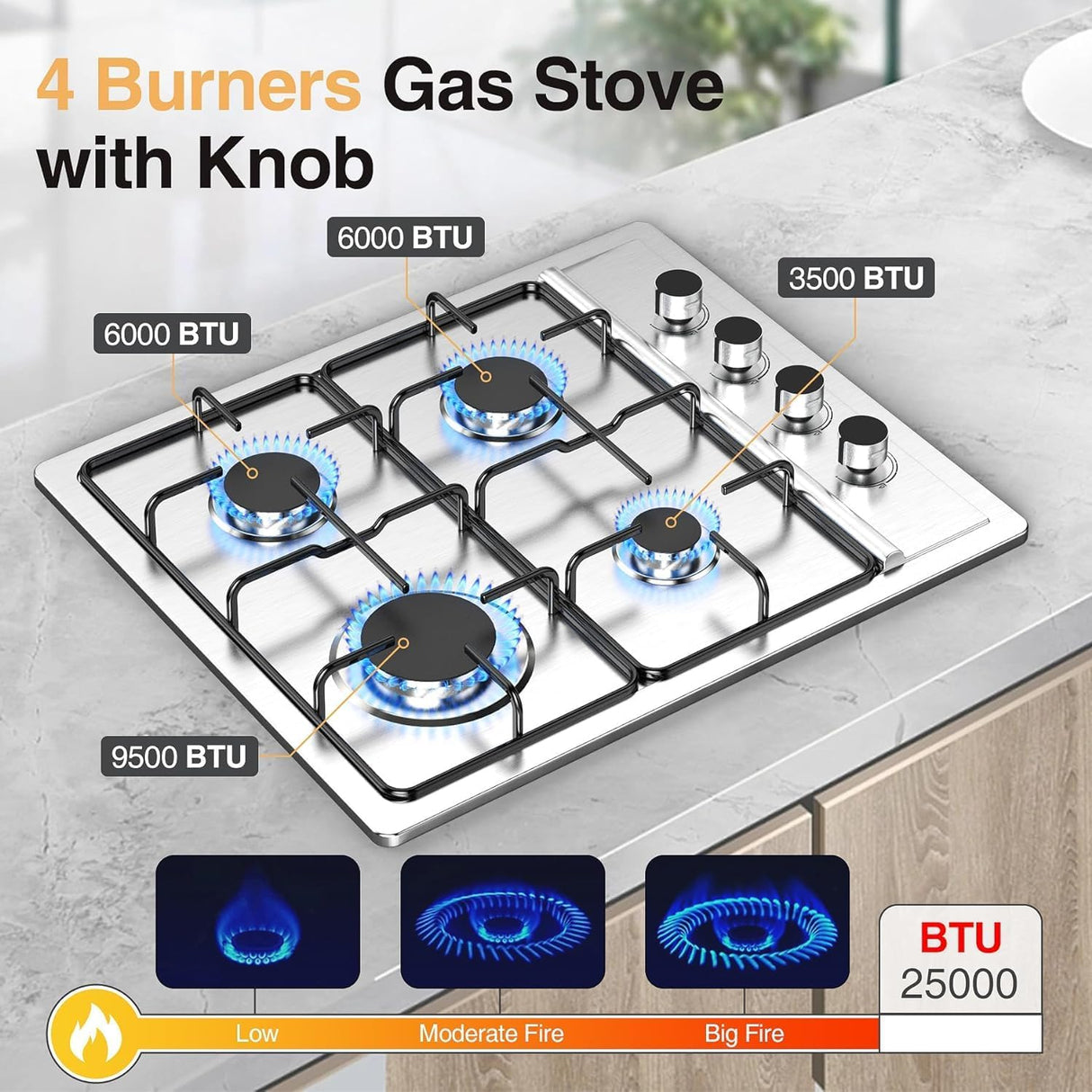 4 burner Gas Cooktop 30 Inch