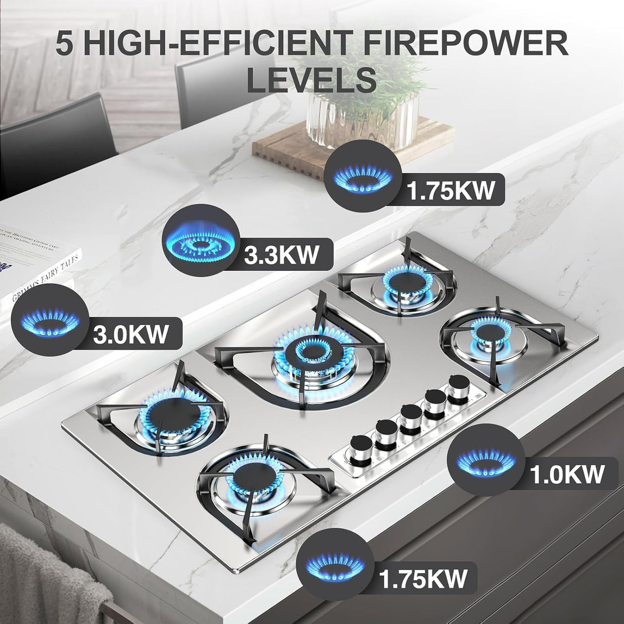 5 Burner Gas Cooktop