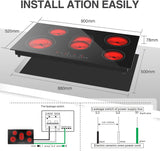 8600W Infrared Cooker 36 Inch 5 Burner Electric Cooktop with Touch Control