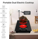 VBGK Double Burner Electric Cooktop 12 Inch 2000W Infrared Cooker