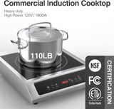 Single Burner Commercial Portable Induction Cooktop 14 Inch 1800W