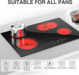 7200W 30 Inch 4 Burner Electric Cooktop with Touch Control Infrared Cooker