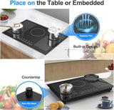 Five Burner Induction Cooktop - 30 Inch Built-in Induction Cooktop wiht 9000W High Power and Touchscreen Control