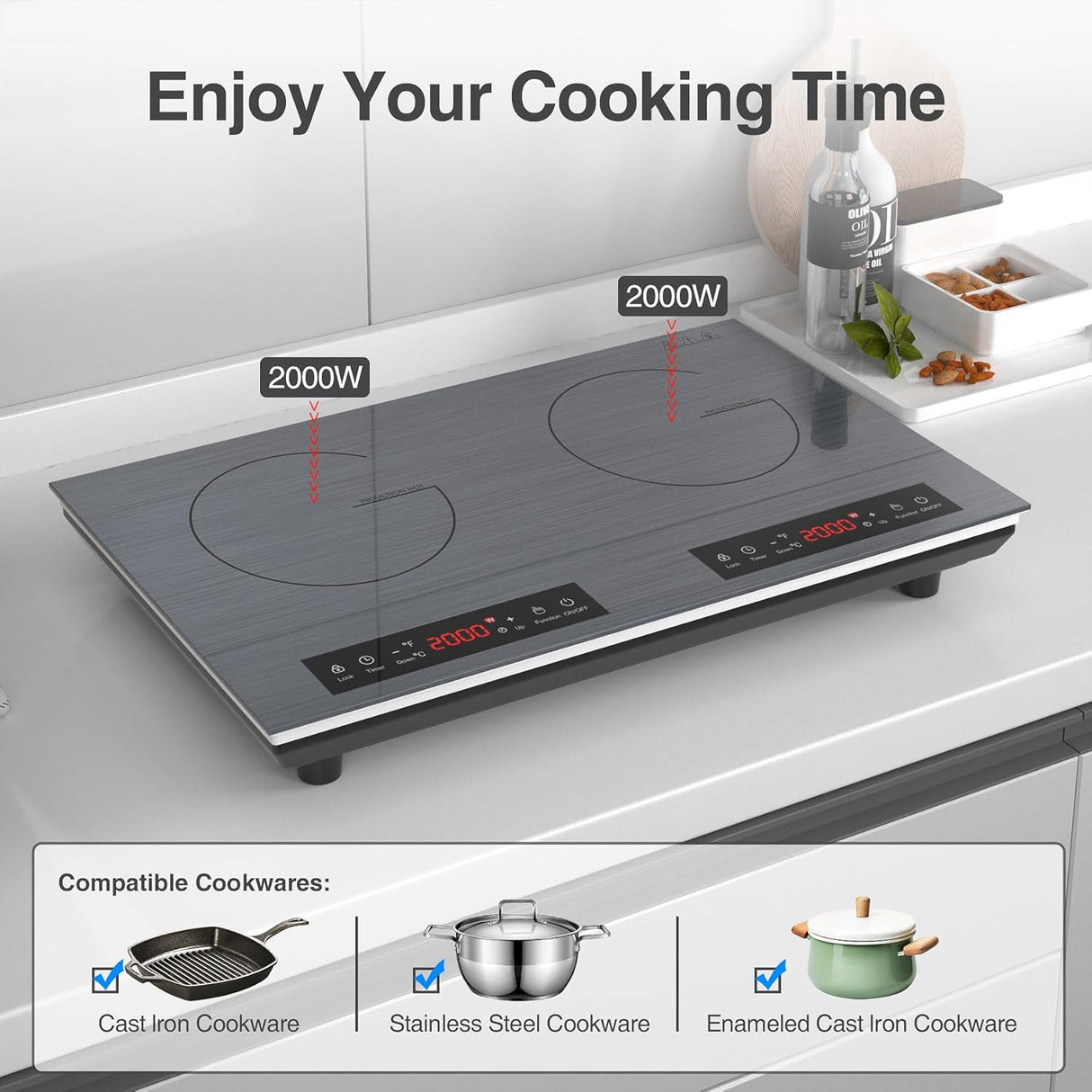 Two Burner Induction Cooktop 24 Inch 4000W