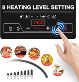 1800W Single Burner Electric Cooktop-Portable Electric Stove Top with LED Touch Control