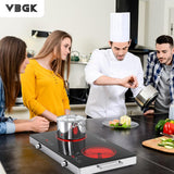 VBGK 2 Burner Electric Cooktop 24 Inch 2400W Infrared Cooker