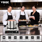 Commercial Induction Cooktop: Professional 5000W Hot Plate with LCD Touch and Knob Control, 4 Hours Timer, and 16 Power Levels