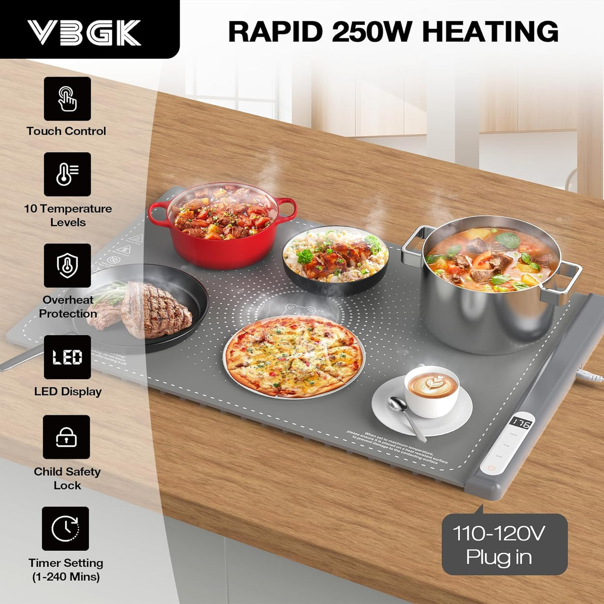 Food Heating Pad - Surface Heating Silicone Electric Heating Tray