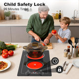 2100W Two Burner Electric Cooktop Knob Control and Touch Control