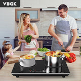 24 Inch Two Burner Induction Cooktop with 4000W Power and LCD Touch Screen for Control