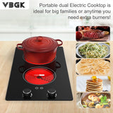 VBGK Double Burner Electric Cooktop 12 Inch 2000W Infrared Cooker