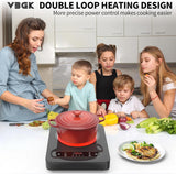 1800W Single Burner Electric Cooktop with LED Touch Control