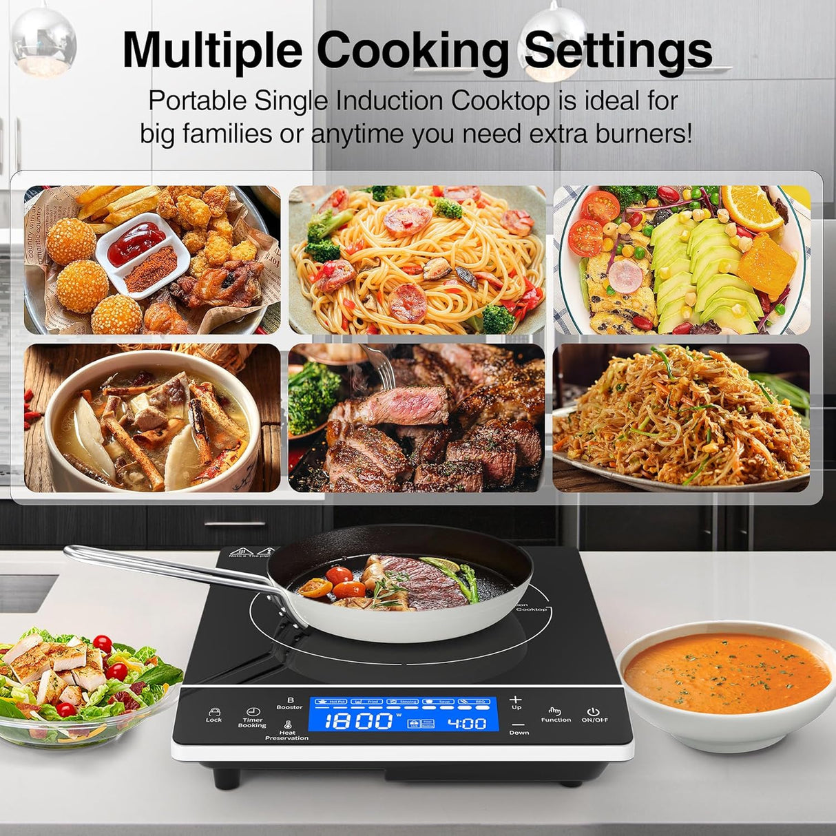 VBGK Single Burner Portable Induction Cooktop 1800W