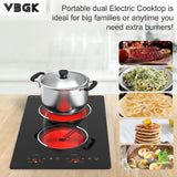 VBGK Two Burner Electric Cooktop 12 Inch 2100W Infrared Cooker