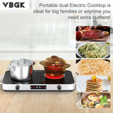 VBGK Two Burner Portable Electric Cooktop 12 Inch 2200W Infrared Cooker