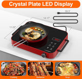 VBGK Single Burner Portable Electric Cooktop with two handle 12 Inch 1800W Infrared Cooker