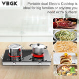 VBGK 2 Burner Electric Cooktop 24 Inch 2400W Infrared Cooker