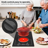 2100W Two Burner Electric Cooktop Knob Control and Touch Control
