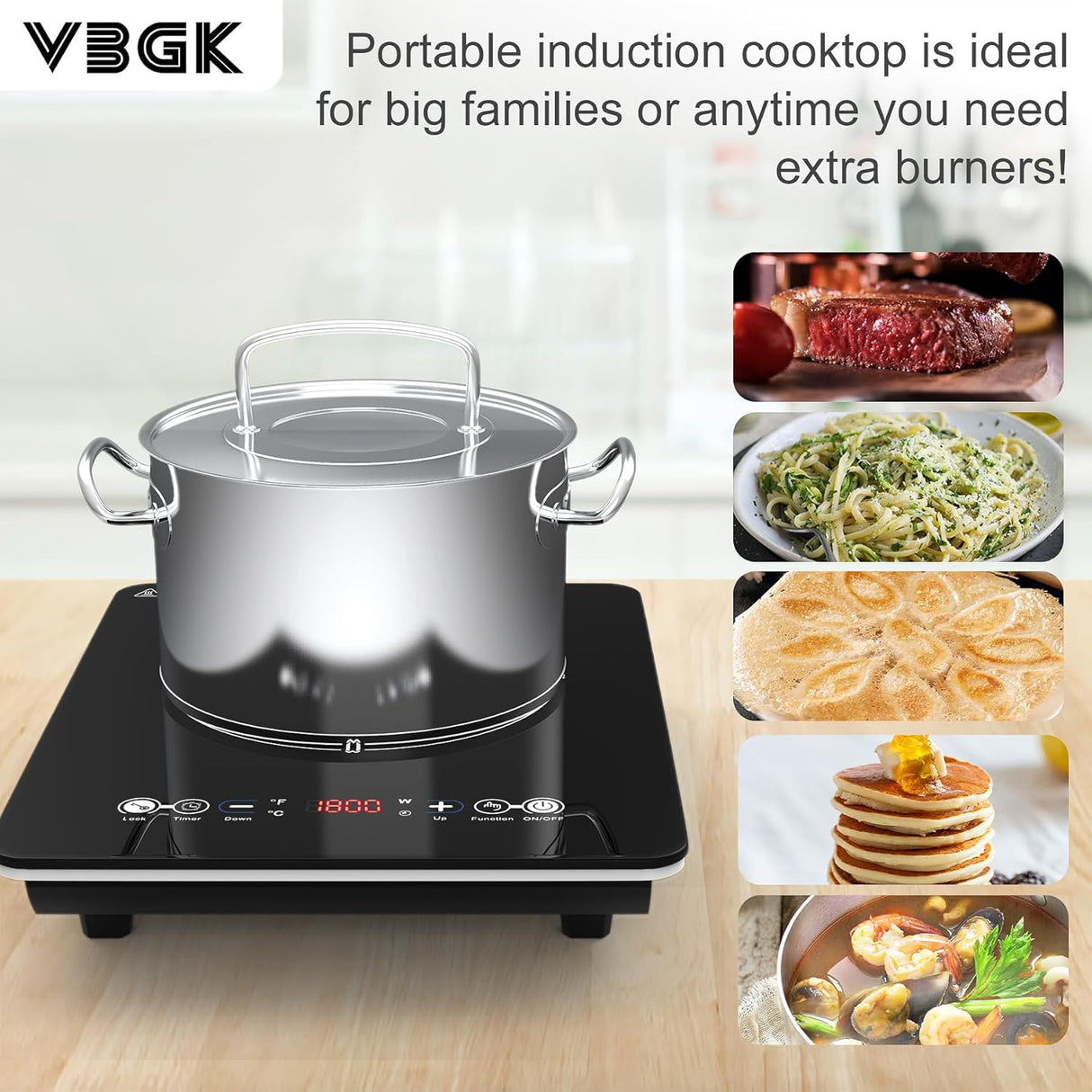 Single Burner Portable Induction Cooktop 1800W