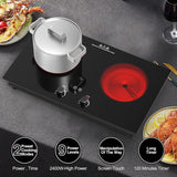 2400W 2 Burner Electric Cooktop with Countertop and Built-in Design