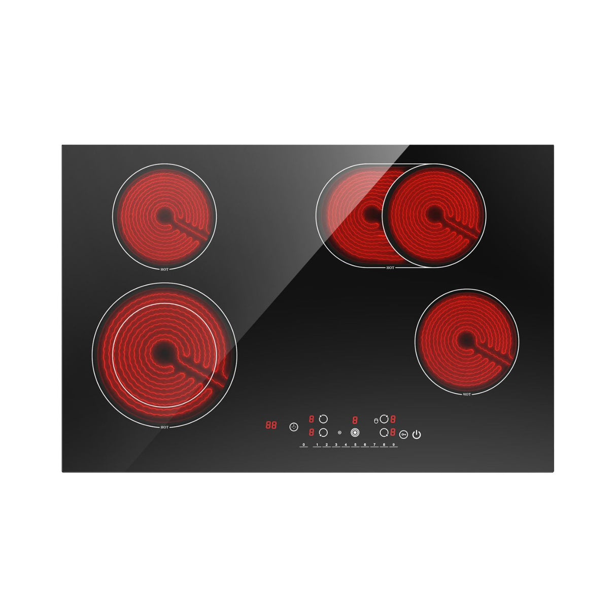 7200W 30 Inch 4 Burner Electric Cooktop with Touch Control Infrared Cooker