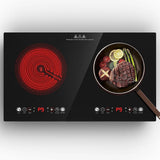 Plug In 2 Burner Electric Cooktop 24 Inch 2400W Infrared Cooker