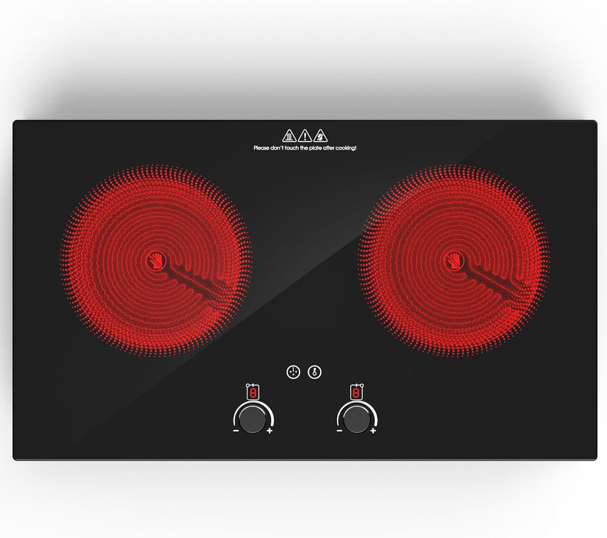 2400W 2 Burner Electric Cooktop with Countertop and Built-in Design