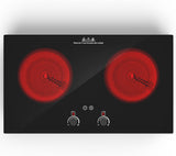 2400W 2 Burner Electric Cooktop with Countertop and Built-in Design