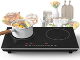 24 Inch Two Burner Induction Cooktop with 4000W Power and LCD Touch Screen for Control