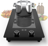 Two Burner Induction Cooktop - 12 Inch Double Induction Stove Top with 3000W Heating Power, Rotary &Touch Control, and 9 Power Levels