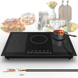 Five Burner Induction Cooktop - 30 Inch Built-in Induction Cooktop wiht 9000W High Power and Touchscreen Control