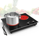 Plug-in 22 Inch Two Burner Infrared Cooker with 2100W Power and 10 Heating Level for Built-in & Countertop Use